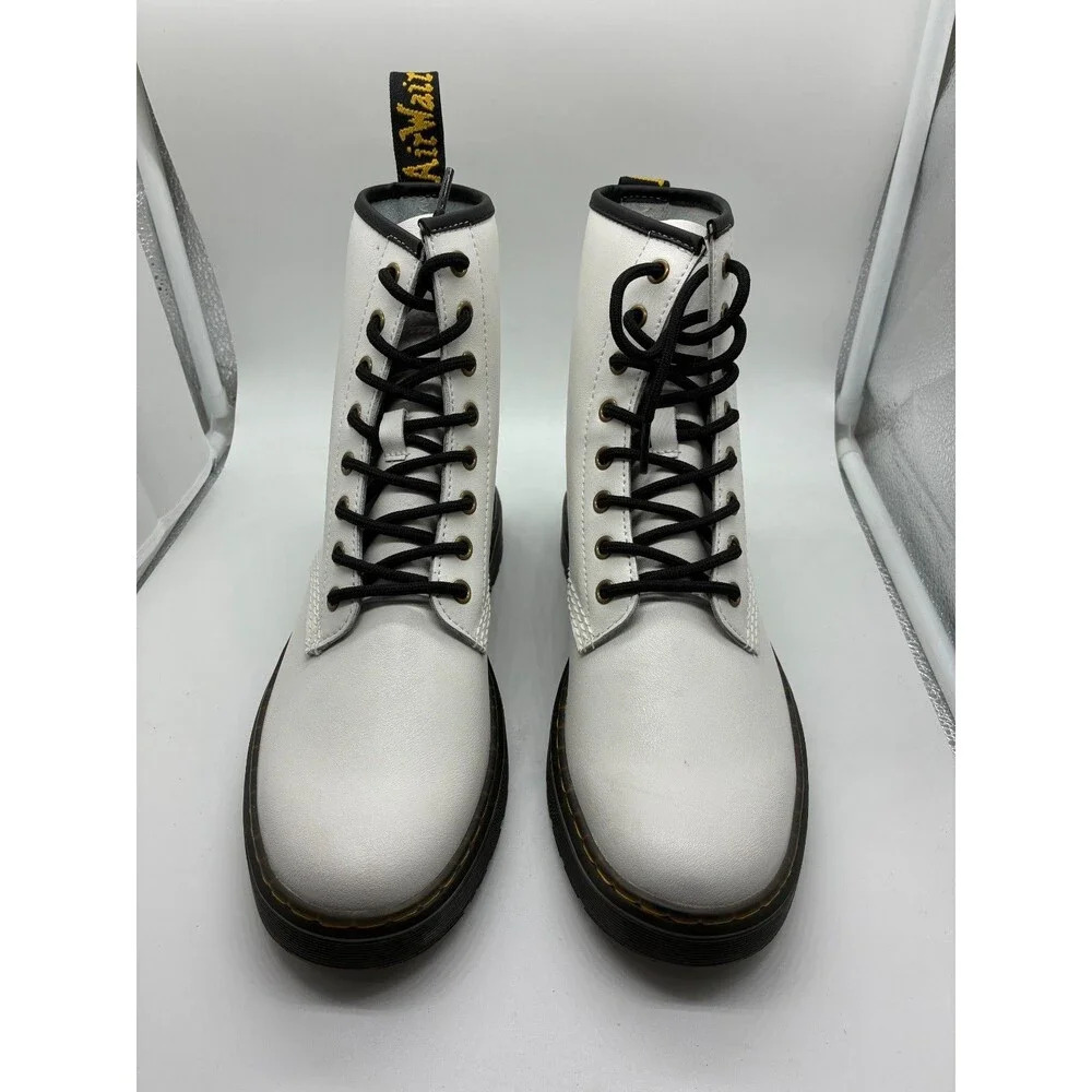 NEW Dr. Martens Zavala White Canvas Lace-Up Boots US Women's 9, EU 41 - Picture 2 of 6